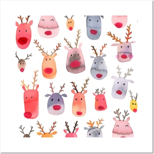 Pocket - Cute Winter Reindeers Kids Posters and Art